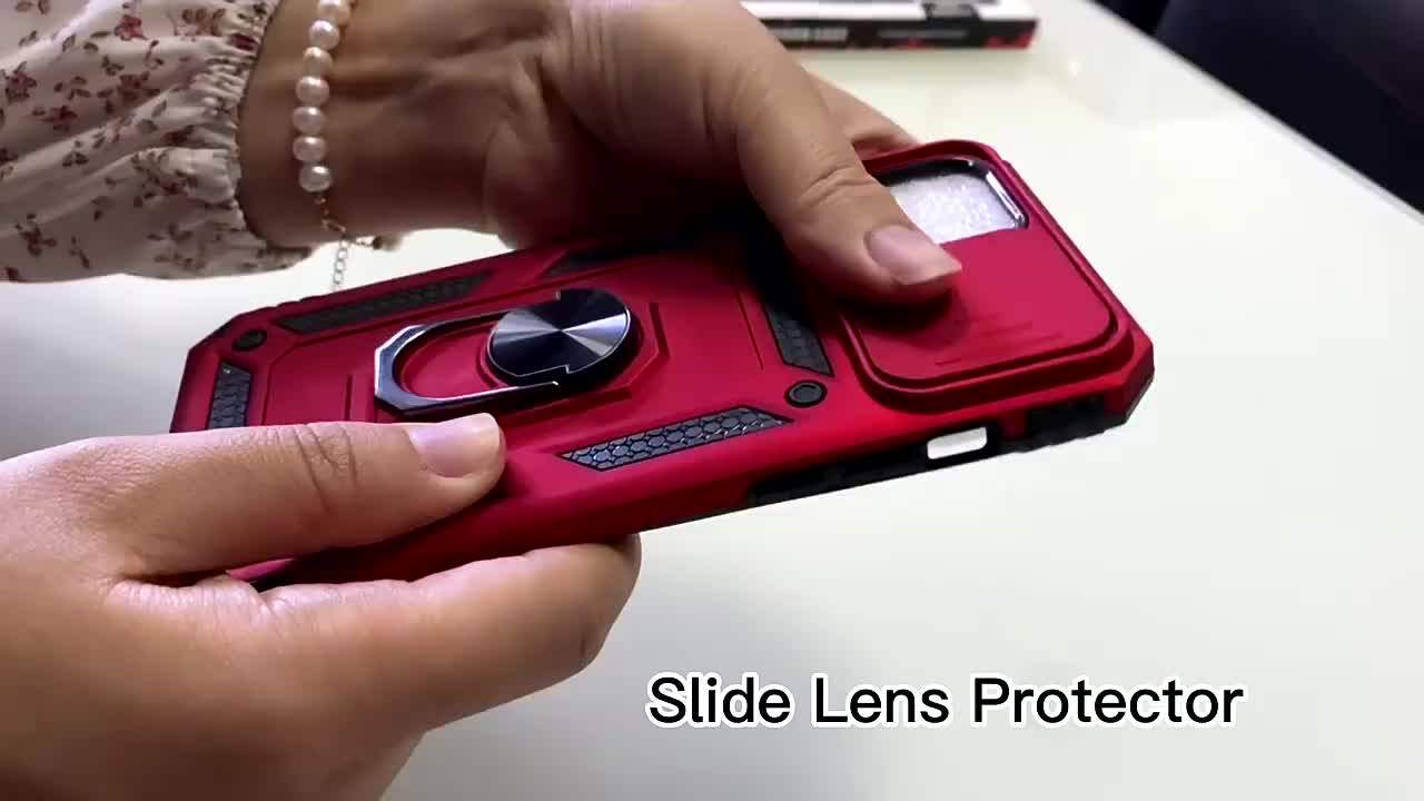 Phone Case For Iphone 14 13 12 11 Pro Max Grade Sliding Camera Protection Ring Holder Kickstand