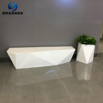 Hot sale creative diamond cut glass fiber reinforced plastic flower pot combination stool shopping mall leisure seat public rest area Mei Chen