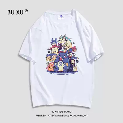 BU XU co-name 2021 summer new cotton short-sleeved T-shirt men and women thousand-and-thousand Dragon cat couples half sleeve