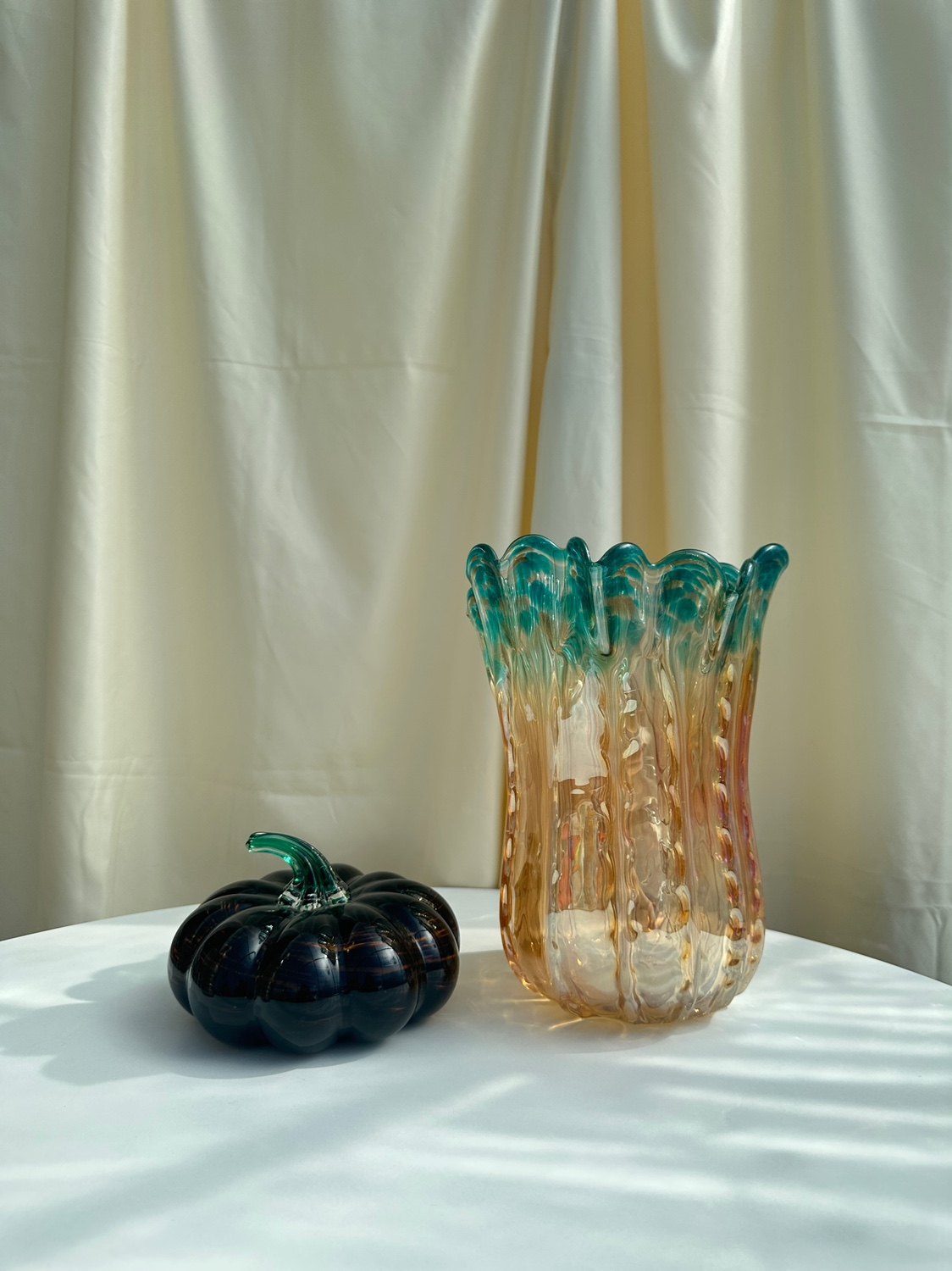 Vintage medium - sized glazed vase cabbage gradient color vase 