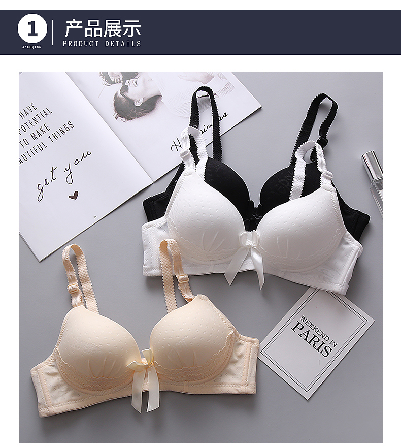 Đồ lót nữ học sinh trung học nữ sinh áo ngực không có vành thoải mái cotton mỏng tập hợp áo ngực nhỏ phát triển áo ngực quần lót nữ cao cấp