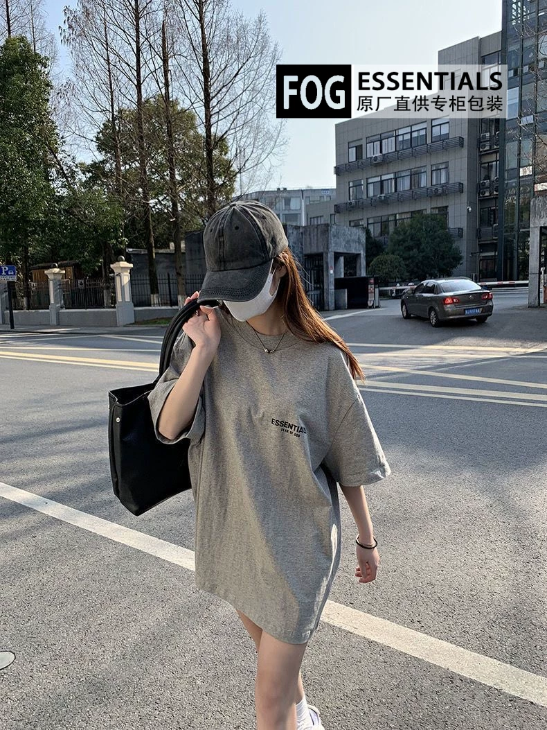 Новый ESSENTIALS шорты-пиджак короткими рукавами FOg MIKI флокировка маленькая буква повседневно свободная футболка