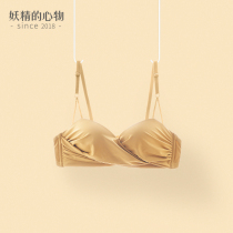 Small chest flat chest special underwear half cup gathered thick without steel ring not empty cup bra set girl Japanese bra