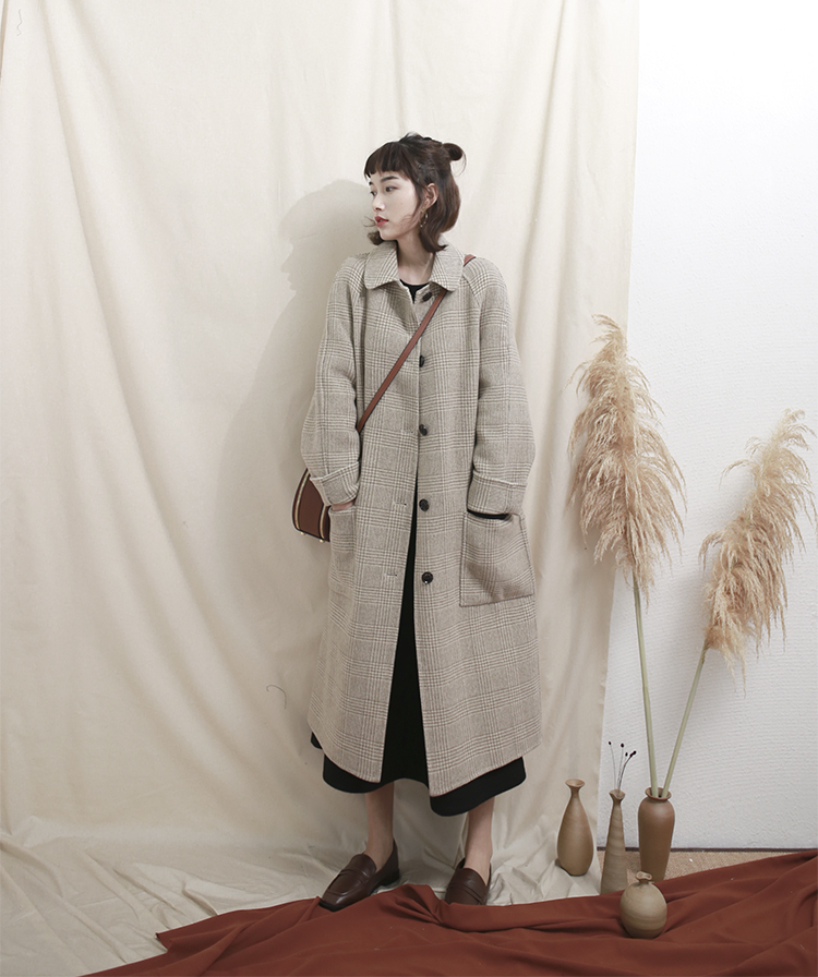 04 thủ công 80% len dày Pháp retro hai mặt áo cardigan nam