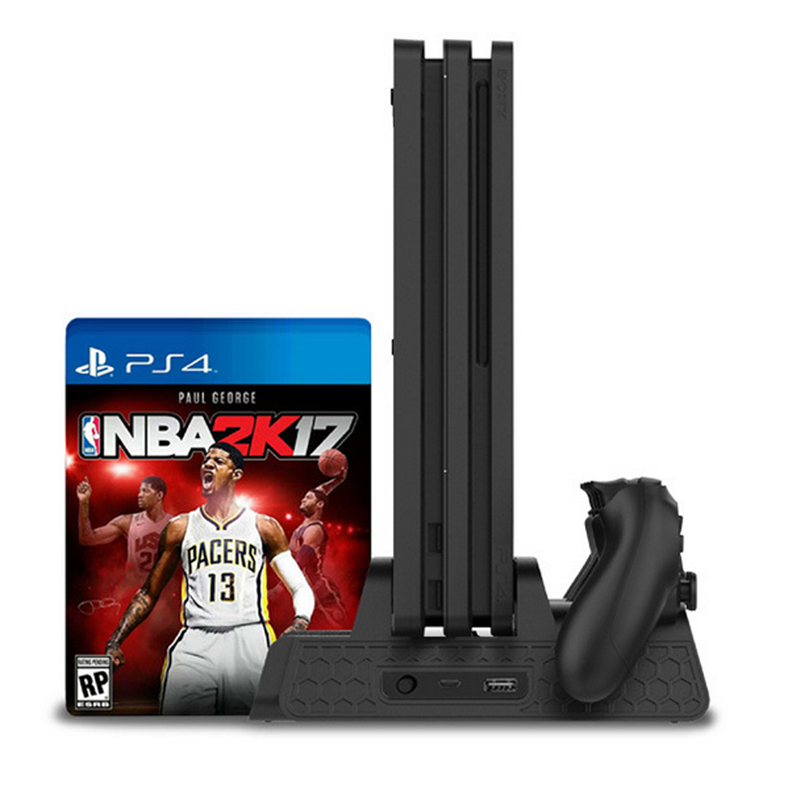 DOBEPS4 SLIM Pro Multi-Host Available Base Bracket Handle Double-Seat Charging Cooling Fan with Disc Rack