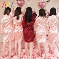 WOMEN BRIDE BRIDESMAID BATHROBE DRESS SLEEPWEAR WEDDING ROBE