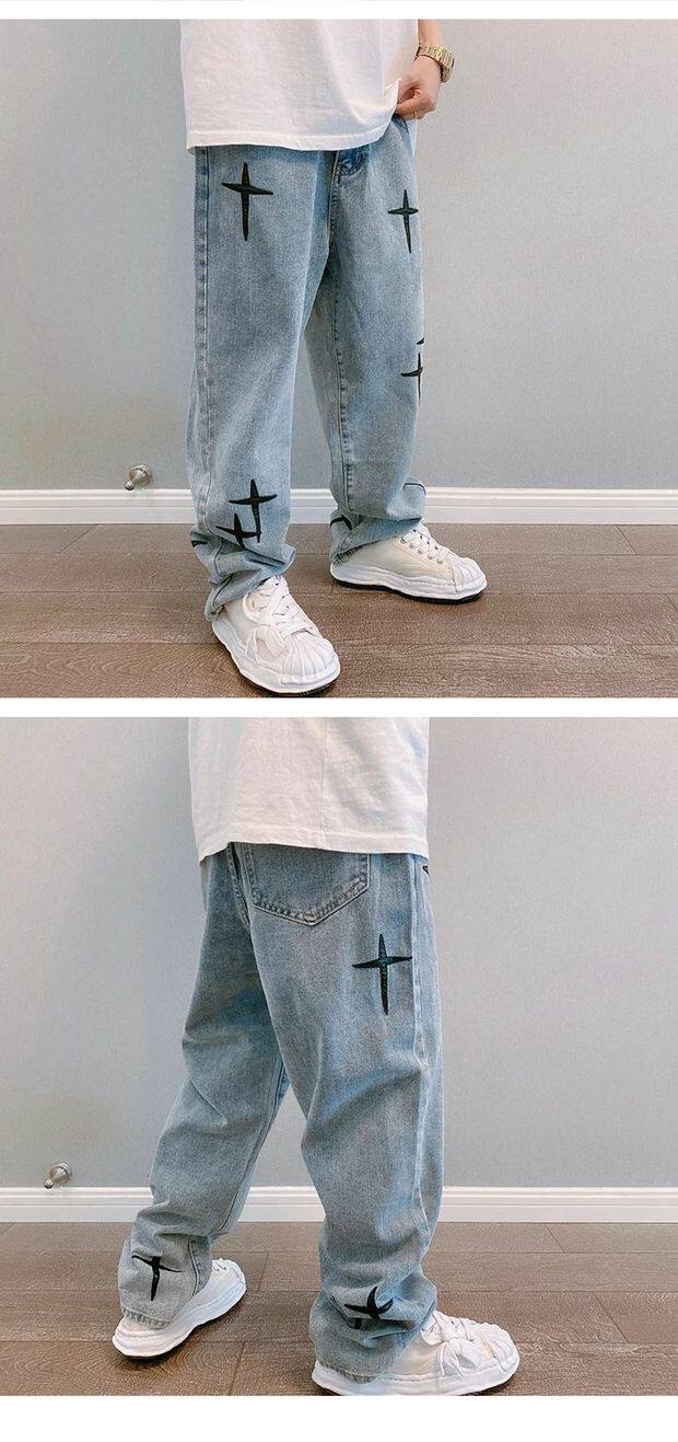 Узкие формальные джинсовые джинсы Брюки для брюк Мужские рваные мужские джинсы       