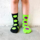 ຖົງຕີນເດັກນ້ອຍ polka dot pure cotton mid-calf socks spring and autumn color socks for boys and girls fluorescent color polka dot socks trendy Korean