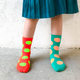 ຖົງຕີນເດັກນ້ອຍ polka dot pure cotton mid-calf socks spring and autumn color socks for boys and girls fluorescent color polka dot socks trendy Korean