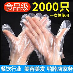 Food Grade Disposable Gloves, Transparent Waterproof Gloves, Thickened Film, Catering, Eating, Beauty and Housework Gloves