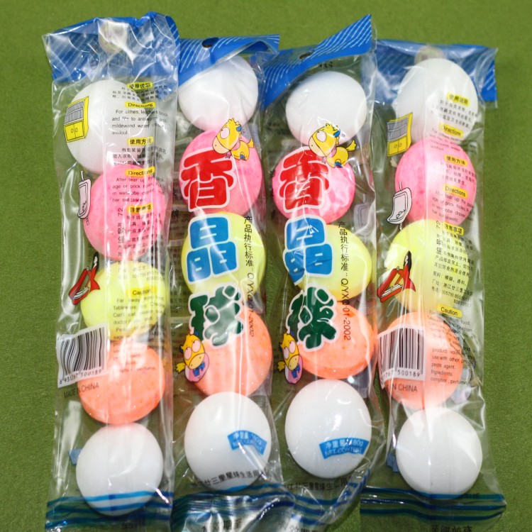 Dilling flavor ball men's urinal deodorant incense ball Multicolored crystal ball deodorant camphor ball 5 large pieces