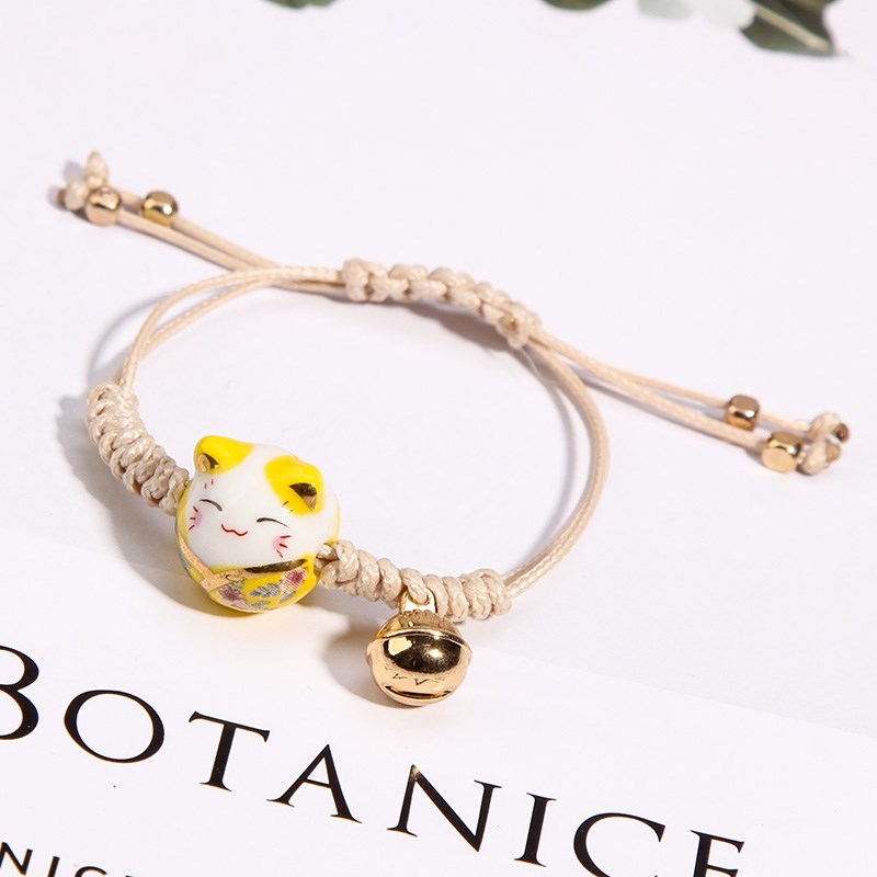 Lurssen present l contracted lovely ceramic small cats bracelets hand - made by getting fresh students red rope hand err