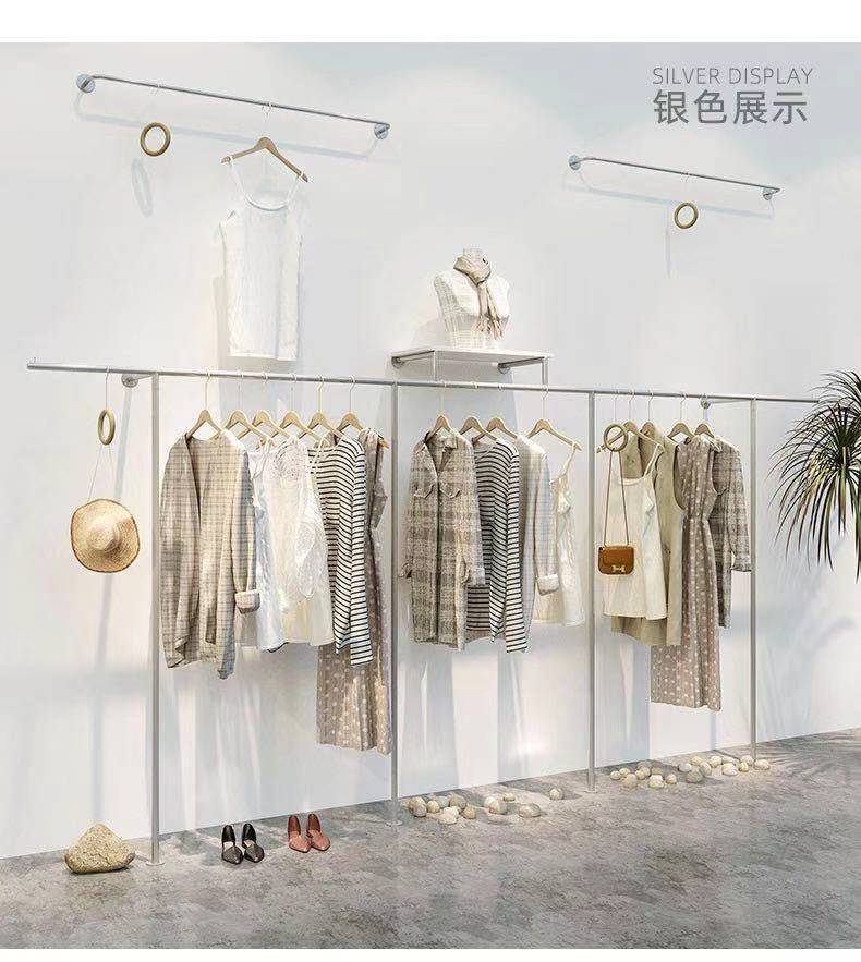 Clothing Store Hanger Rack Display Rack Wall-mounted Display Rack Special Stainless Steel Hanging Hanger Support Set-Taobao