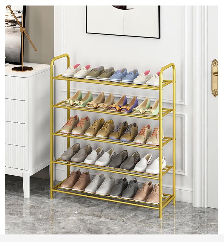 Nordic shoe rack Simple door household economical Wrought iron simple dormitory shelf Multi-layer small shoe rack