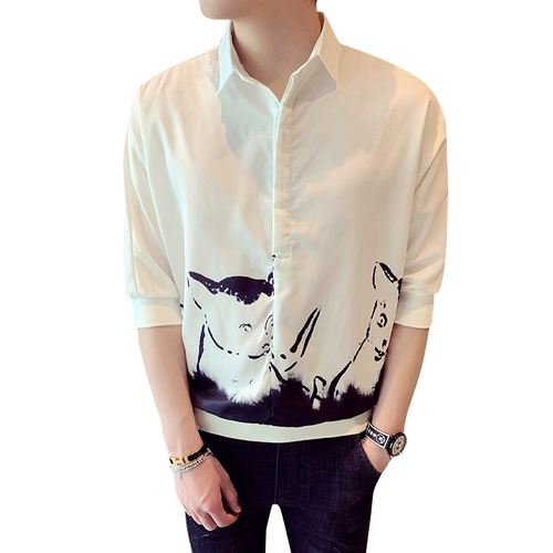 Летняя трендовая рубашка для отдыха, популярно в интернете, короткий рукав, в корейском стиле, оверсайз