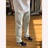 Белые летние джинсы, штаны, свободный прямой крой, в американском стиле