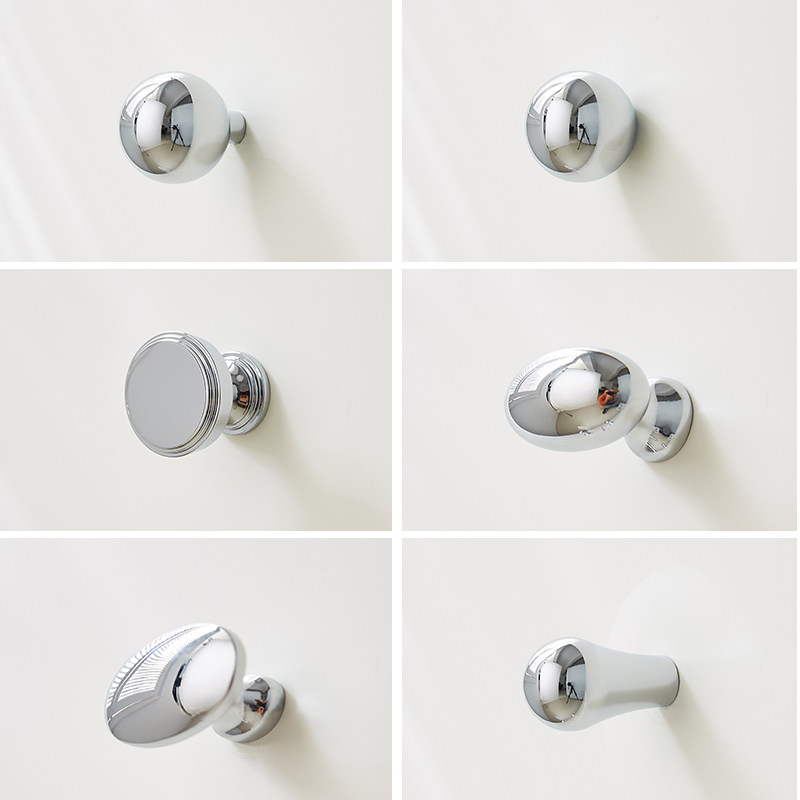 Modern minimalist cabinet wardrobe door handle face-style plated silver brass round ball cream wind minimalist drawer pull handle-Taobao