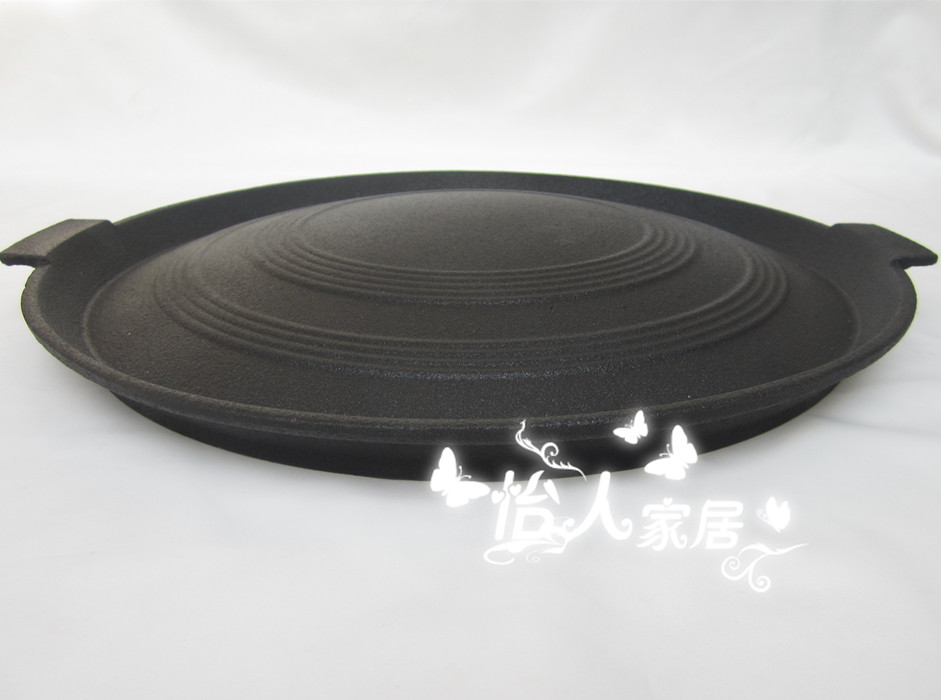 Cast iron barbecue plate Korean non-stick pan commercial household thickened round arched barbecue pot cover steak iron plate roast pot