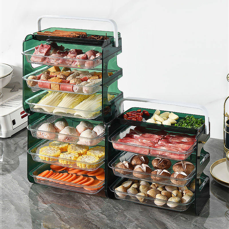 Kitchen matching dishes Multi-layer containing superimposed preparation dishes Home Hotpot multifunction special dishes Entrusted Disc deities