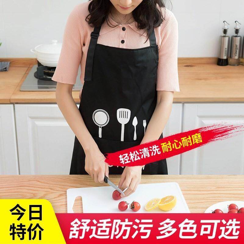 Nice canvas kitchen ladies waistline waterproof anti-oil thickened Korean version Fashion adult cooking Home Apron Male