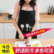 Nice canvas kitchen ladies waistline waterproof anti-oil thickened Korean version Fashion adult cooking Home Apron Male