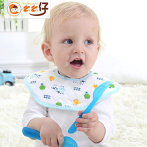 3-pack baby pure waterproof cotton bib flower octagonal dark buckle bib newborn saliva towel baby bib