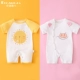 2 bộ quần áo sơ sinh, quần áo mùa hè, quần áo trẻ em bằng vải cotton mỏng, quần áo ngắn tay, romper dễ thương, thủy triều đỏ - Áo liền quần