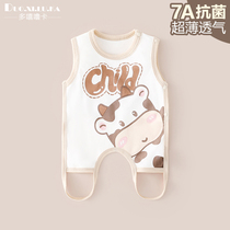 Belly baby summer thin half-backed cotton baby leg neonatal with leg vest type sleeping and cool