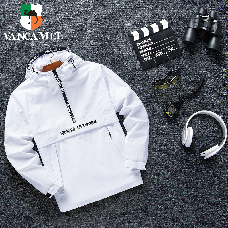 Western camel thin style stormtrooper men's fashion brand single layer half zipper women's mountaineering suit waterproof breathable spring and autumn jacket