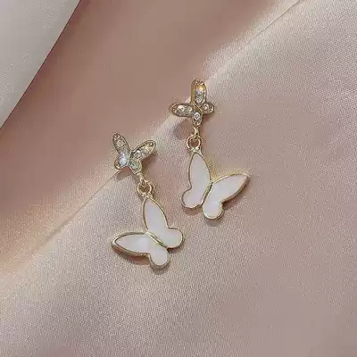 Thirty Tong Yao Gu Jia same butterfly earrings female sterling silver anti-allergic ear needle 2021 New Tide temperament