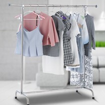  Clothes rack floor folding indoor and outdoor household balcony stainless steel bedroom cool telescopic single rod drying quilt god