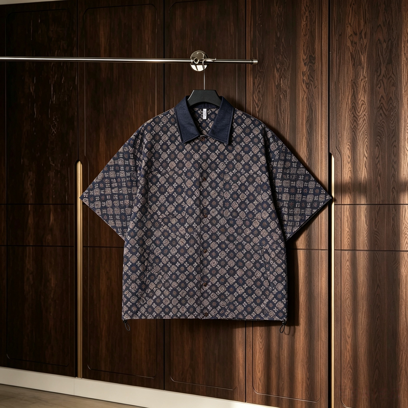 2026 New Style Noble and Luxurious Retro American-Style Full-Print Floral Patchwork Lapel Short-Sleeve Shirt Versatile Men's Clothing 2026 New Style Noble and Luxurious Retro American-Style Full-Print Floral Patchwork Lapel Short-Sleeve Shirt Versatile Men's Clothing
