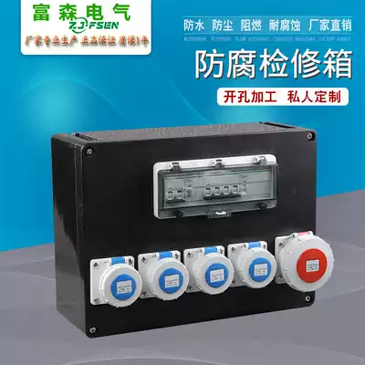 Three-proof maintenance socket box outdoor waterproof, explosion-proof and anti-corrosion industrial socket box, second and third grade plastic complete distribution box