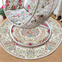 Non-slip mat living room bedroom hanging chair European swivel chair computer chair cushion round floor mat foot pad round carpet basket