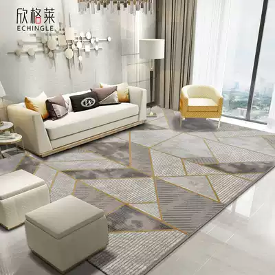 Hingleo-style light luxury golden tea table carpet carpet modern simple living room bedroom full bed side mat American