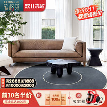 Customized round carpet living room bedroom imported wool handmade blanket tea table blanket light luxury line geometry simple modern