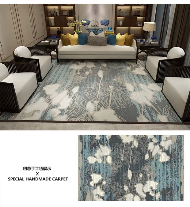 Thảm len nhập khẩu tùy chỉnh thảm handmade phòng khách bàn cà phê chăn hình chữ công sở đơn giản hiện đại - Thảm thảm cao su trải sàn