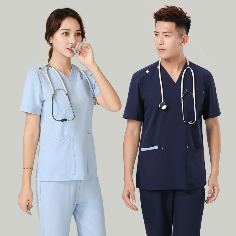 Handwashing Surgical Clothes Brushed Hand Served Oral Beauty Doctor Workwear Korean version Long short sleeve Men's and women's elastic suit