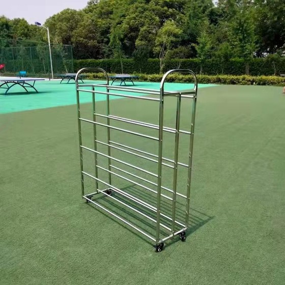 Kindergarten stainless steel ball cart basketball rack storage mobile ball rack storage frame football rack volleyball rack