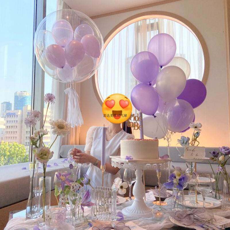 High-end balloon anniversary wedding photography girlfriend birthday proposal white scene layout anniversary decoration