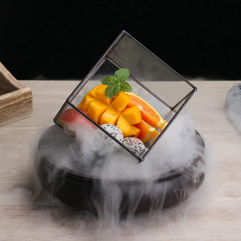 Hotel special plate smoke dry ice tableware creative personality utensils artistic conception plate special-shaped molecular cuisine plate