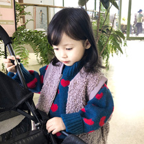 City of beauty girl baby lamb cashmere vest 2019 Winter new girls wear retro foreign atmosphere