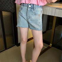 Girl Denim Shorts Summer New Girl Dress CUHK Child Korean Version Little Girl Pants Good-looking High Waisted Version