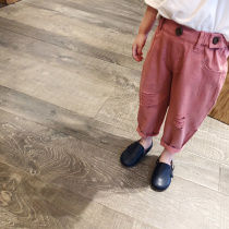 City of beauty girl baby made broken casual pants tapered pants 2019 spring new childrens pants type foreign gas