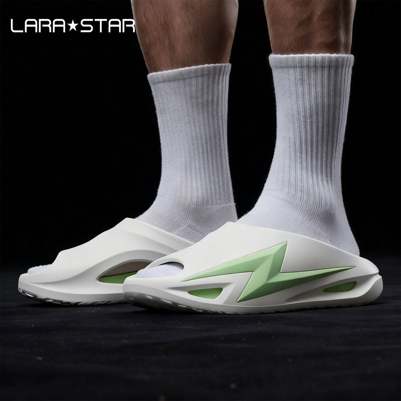 Laura Star Sports Slippers, Non-Slip, Shock-Absorbing, Eva Material, Thick-Soled, Outdoor Casual, Arch Support Sandals for Men