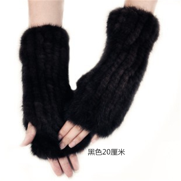Mink Fur Sleeves, Fur Sleeves, Long Half-Finger Gloves, Real Mink Fur Woven Sleeves, Cold-Proof and Warm Cuffs, Fashionable