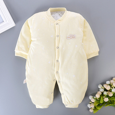Newborn newborn clothes winter thickened cotton baby jumpsuit winter clothes for boys and girls 0-3-6-12 months