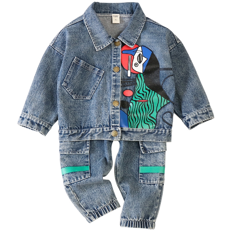 Children's suits boys' autumn clothes children's cotton denim jacket handsome boys spring and autumn three-piece suits 1-3-5 years old 2