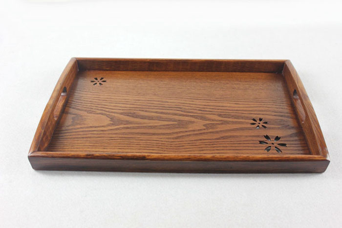 Đĩa gỗ ZAKKA cổ điển bằng gỗ nhanh chóng bữa ăn phụ cafe trà bộ trà đạo cụ khay gỗ hình chữ nhật - Tấm khay trà gỗ đẹp