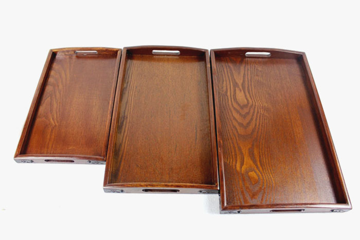 Đĩa gỗ ZAKKA cổ điển bằng gỗ nhanh chóng bữa ăn phụ cafe trà bộ trà đạo cụ khay gỗ hình chữ nhật - Tấm khay trà gỗ đẹp